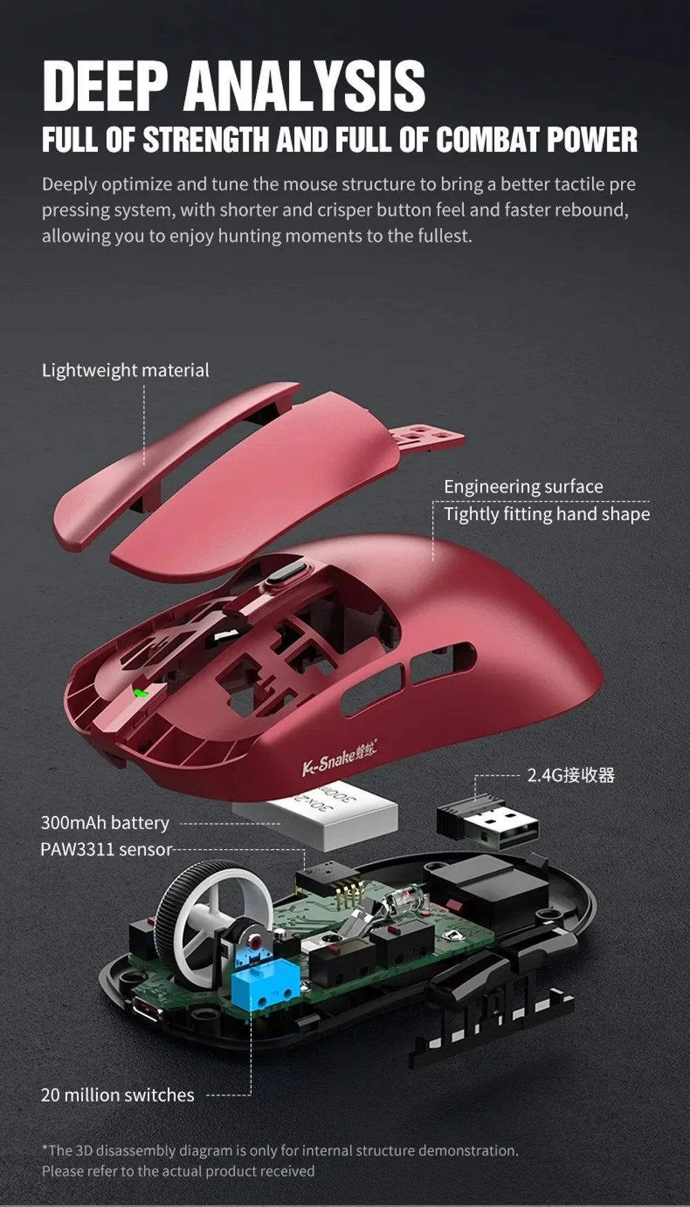 Ratón Bluetooth X11 PAW3311 multimodo, ratón inalámbrico táctil RGB de 12000 DPI, ratón programable de alta precisión para juegos, uso para juegos
