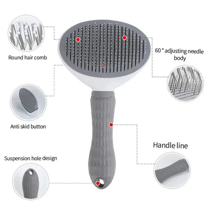 Cepillo para perros y gatos, peine autolimpiante para quitar el pelo de mascotas, herramientas de aseo para perros y gatos, peine para desmastar mascotas, accesorios para perros