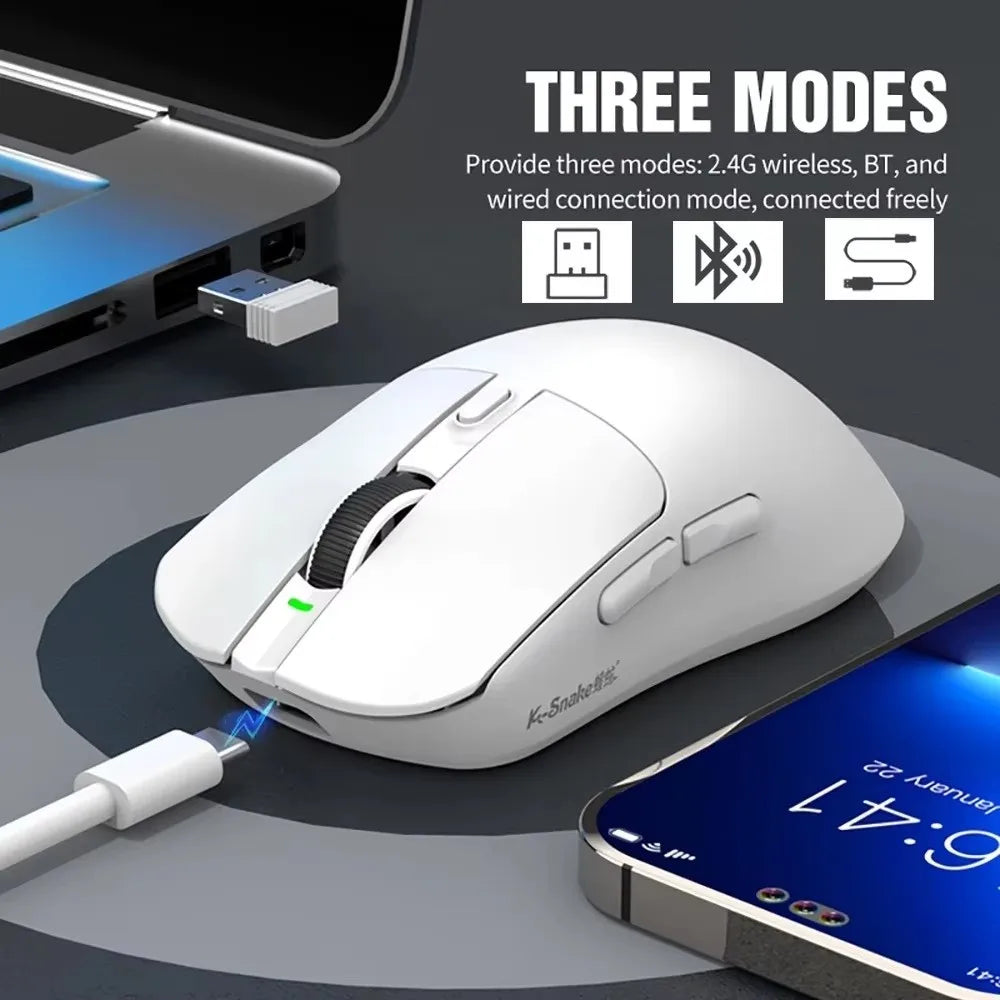 Ratón Bluetooth X11 PAW3311 multimodo, ratón inalámbrico táctil RGB de 12000 DPI, ratón programable de alta precisión para juegos, uso para juegos