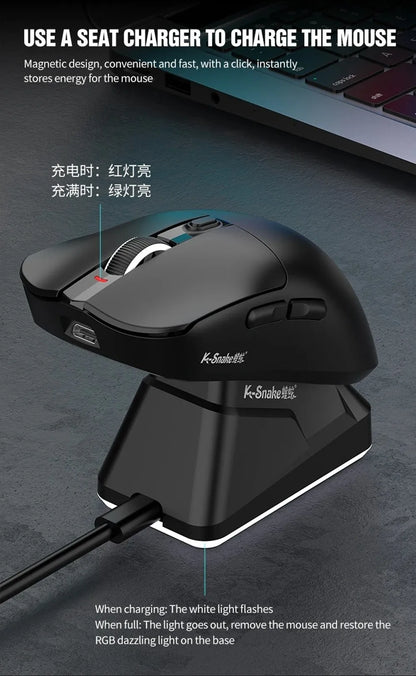 Ratón Bluetooth X11 PAW3311 multimodo, ratón inalámbrico táctil RGB de 12000 DPI, ratón programable de alta precisión para juegos, uso para juegos