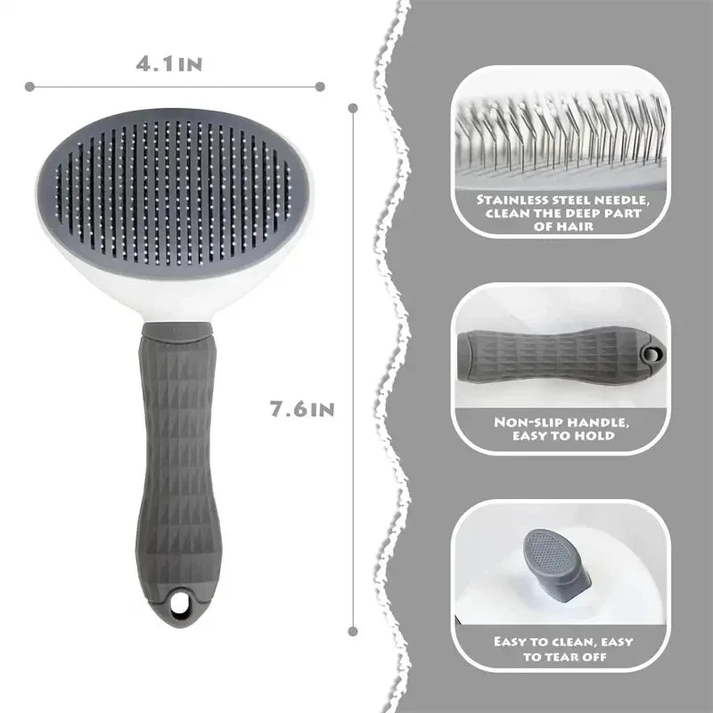 Cepillo para perros y gatos, peine autolimpiante para quitar el pelo de mascotas, herramientas de aseo para perros y gatos, peine para desmastar mascotas, accesorios para perros