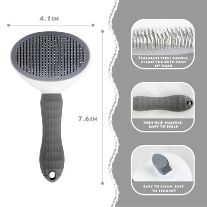Cepillo para perros y gatos, peine autolimpiante para quitar el pelo de mascotas, herramientas de aseo para perros y gatos, peine para desmastar mascotas, accesorios para perros