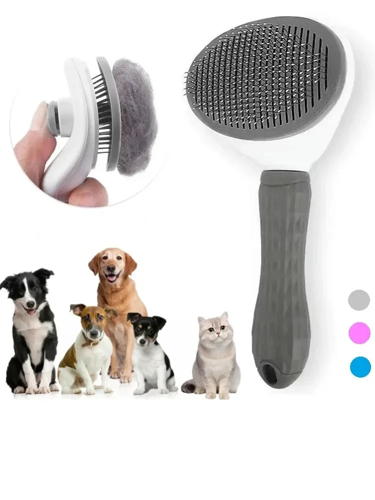 Cepillo para perros y gatos, peine autolimpiante para quitar el pelo de mascotas, herramientas de aseo para perros y gatos, peine para desmastar mascotas, accesorios para perros