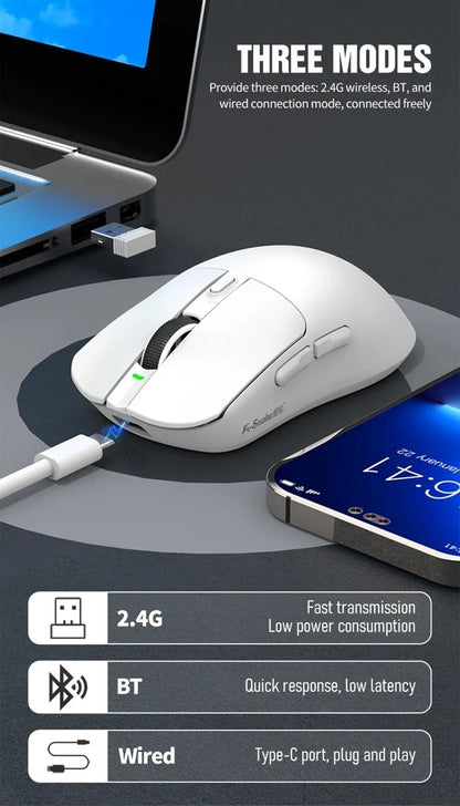 Ratón Bluetooth X11 PAW3311 multimodo, ratón inalámbrico táctil RGB de 12000 DPI, ratón programable de alta precisión para juegos, uso para juegos