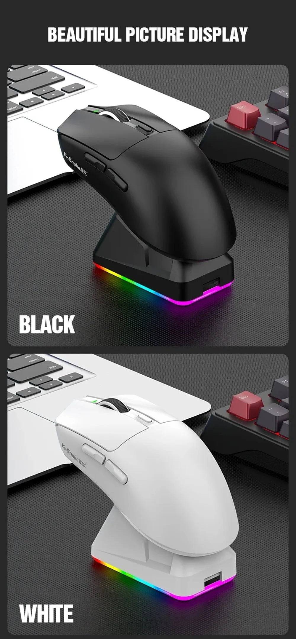Ratón Bluetooth X11 PAW3311 multimodo, ratón inalámbrico táctil RGB de 12000 DPI, ratón programable de alta precisión para juegos, uso para juegos